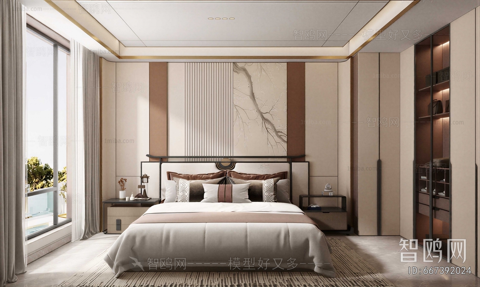 New Chinese Style Bedroom