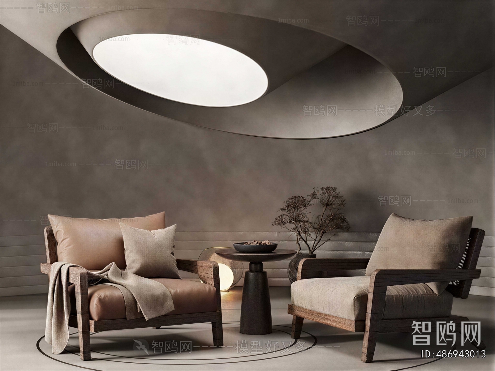 Wabi-sabi Style Lounge Chair