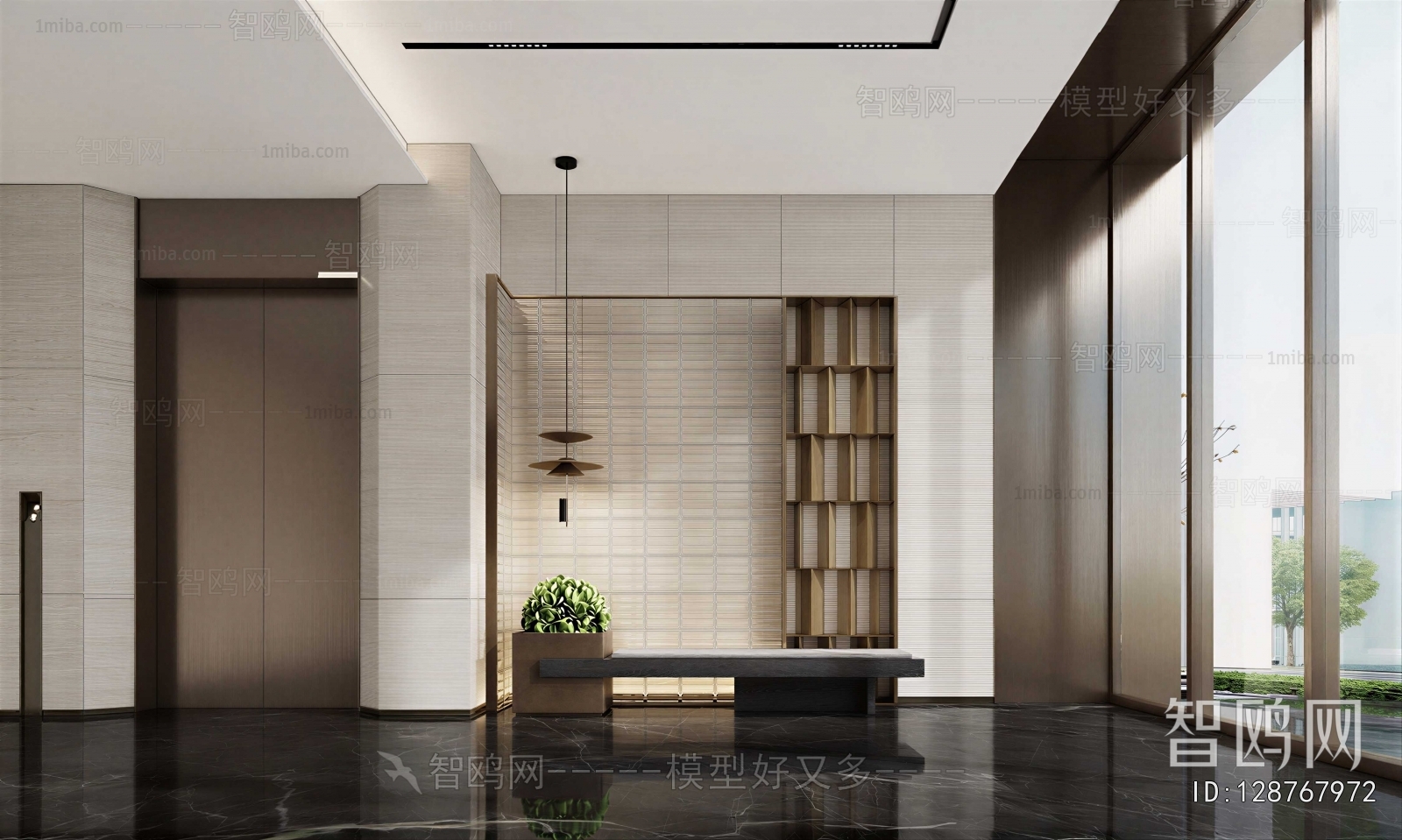 Modern Office Elevator Hall