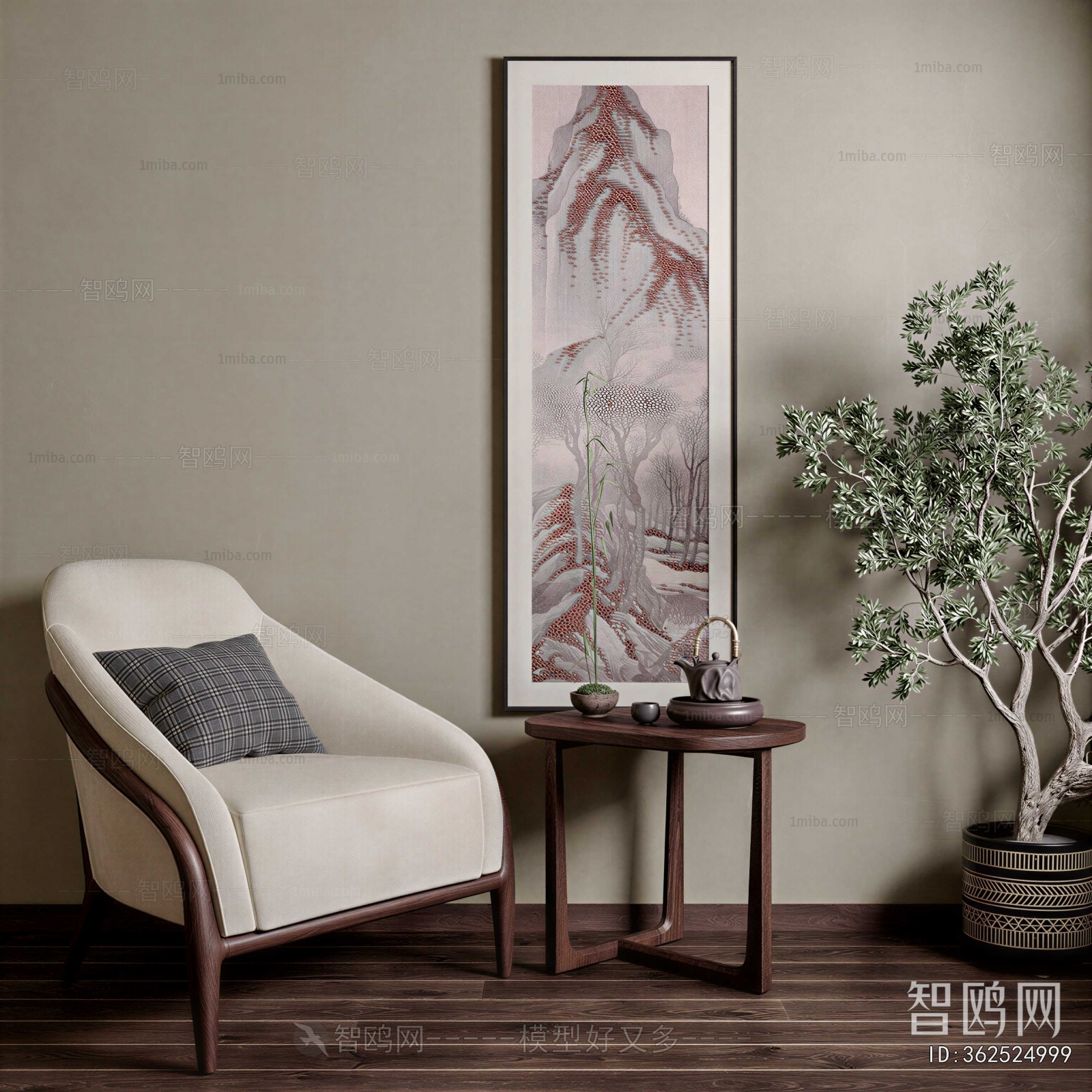 New Chinese Style Single Sofa