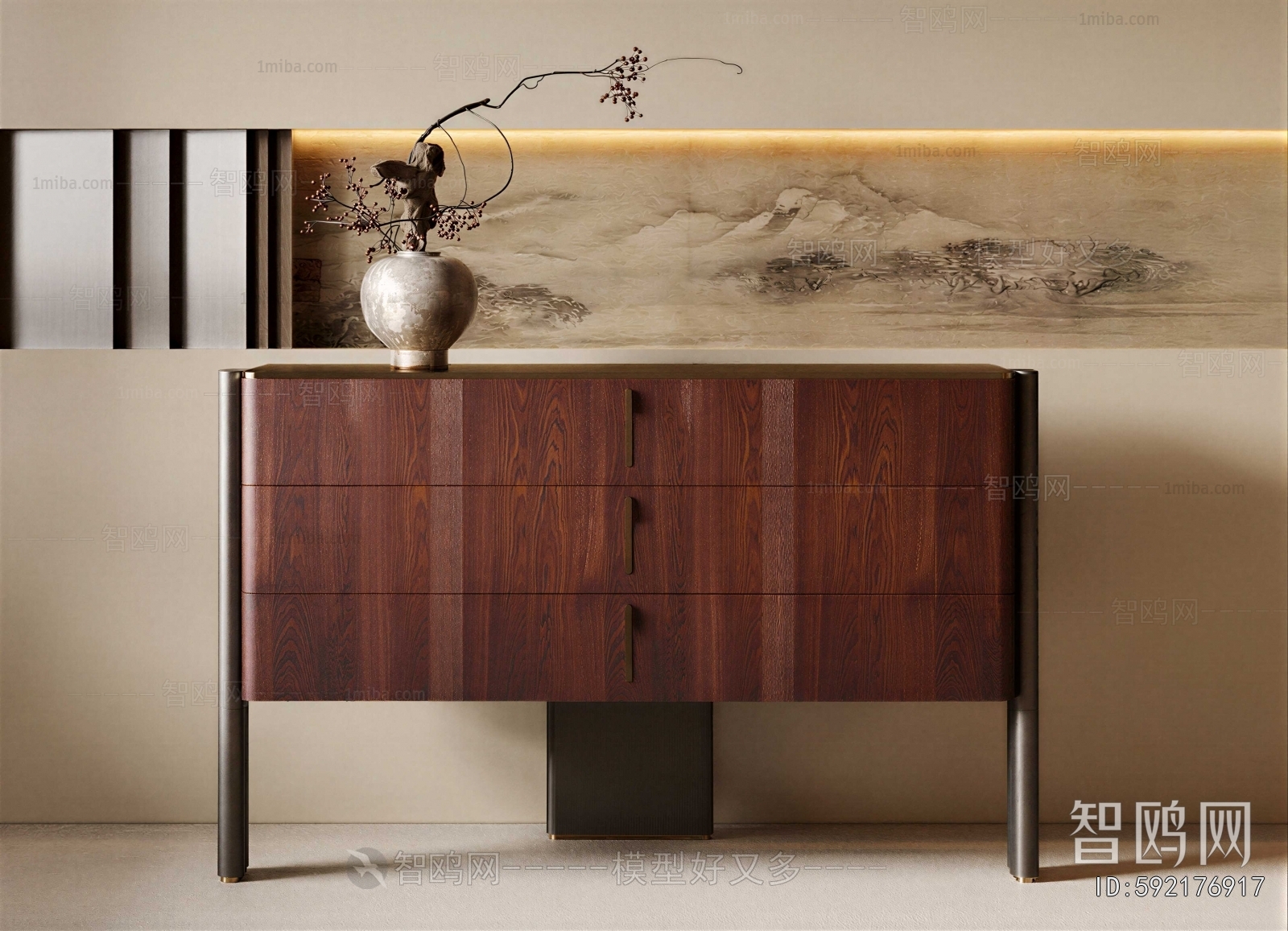 New Chinese Style Entrance Cabinet