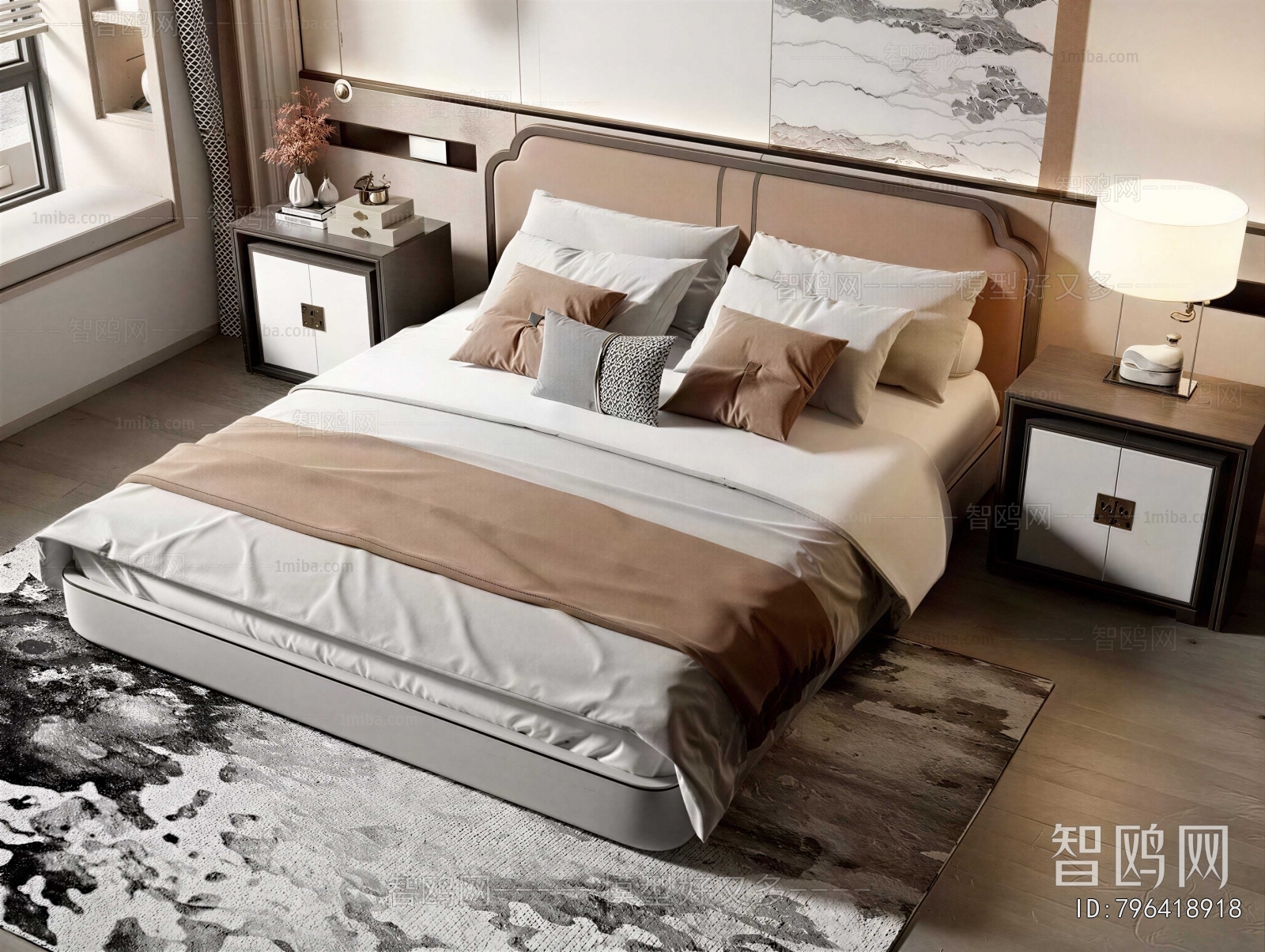 New Chinese Style Double Bed