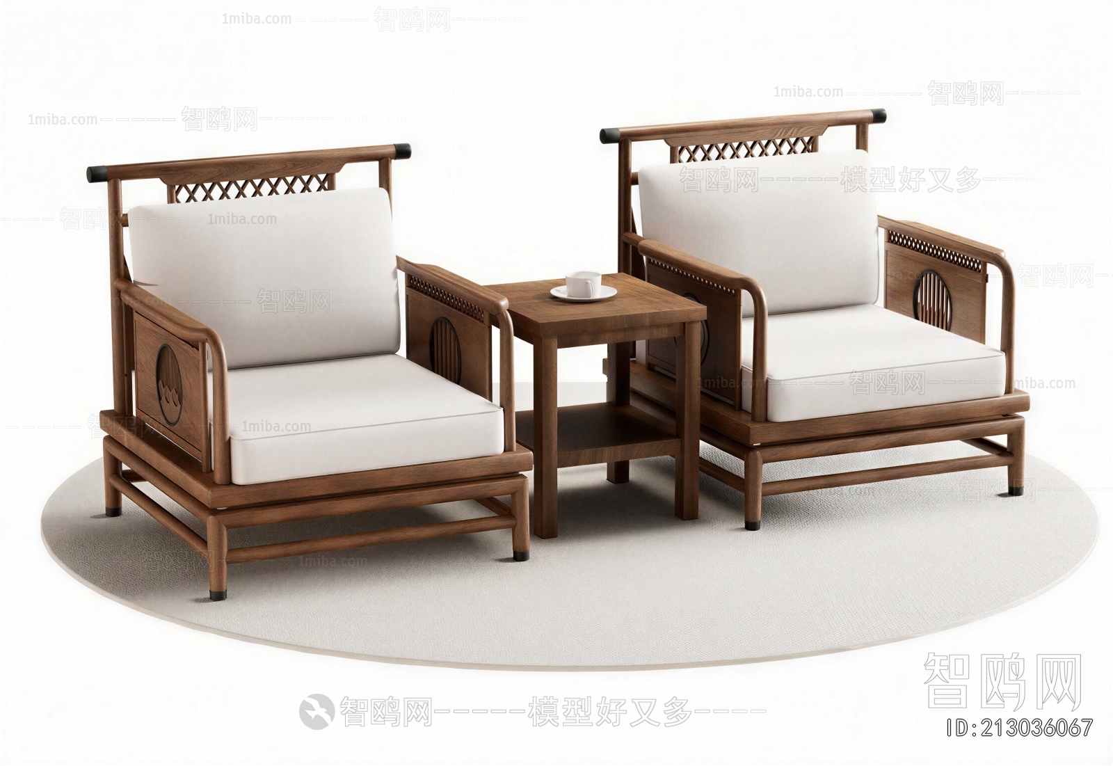 New Chinese Style Single Sofa