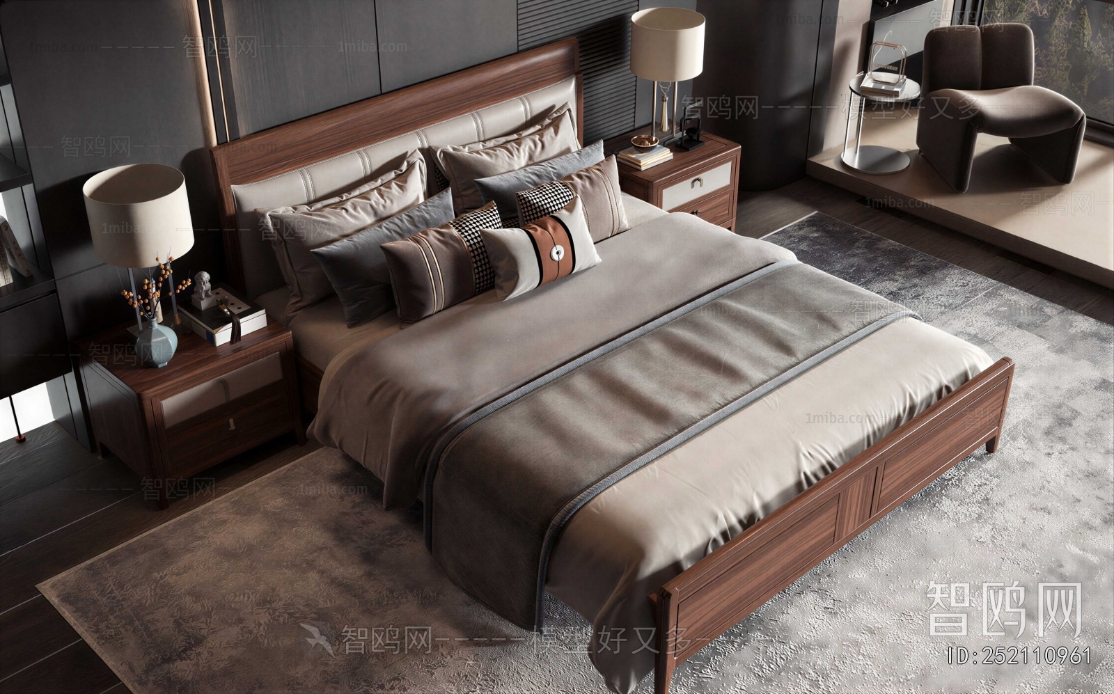 New Chinese Style Double Bed