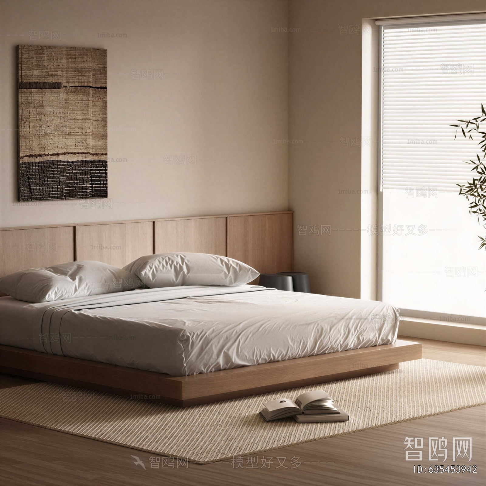 Wabi-sabi Style Double Bed