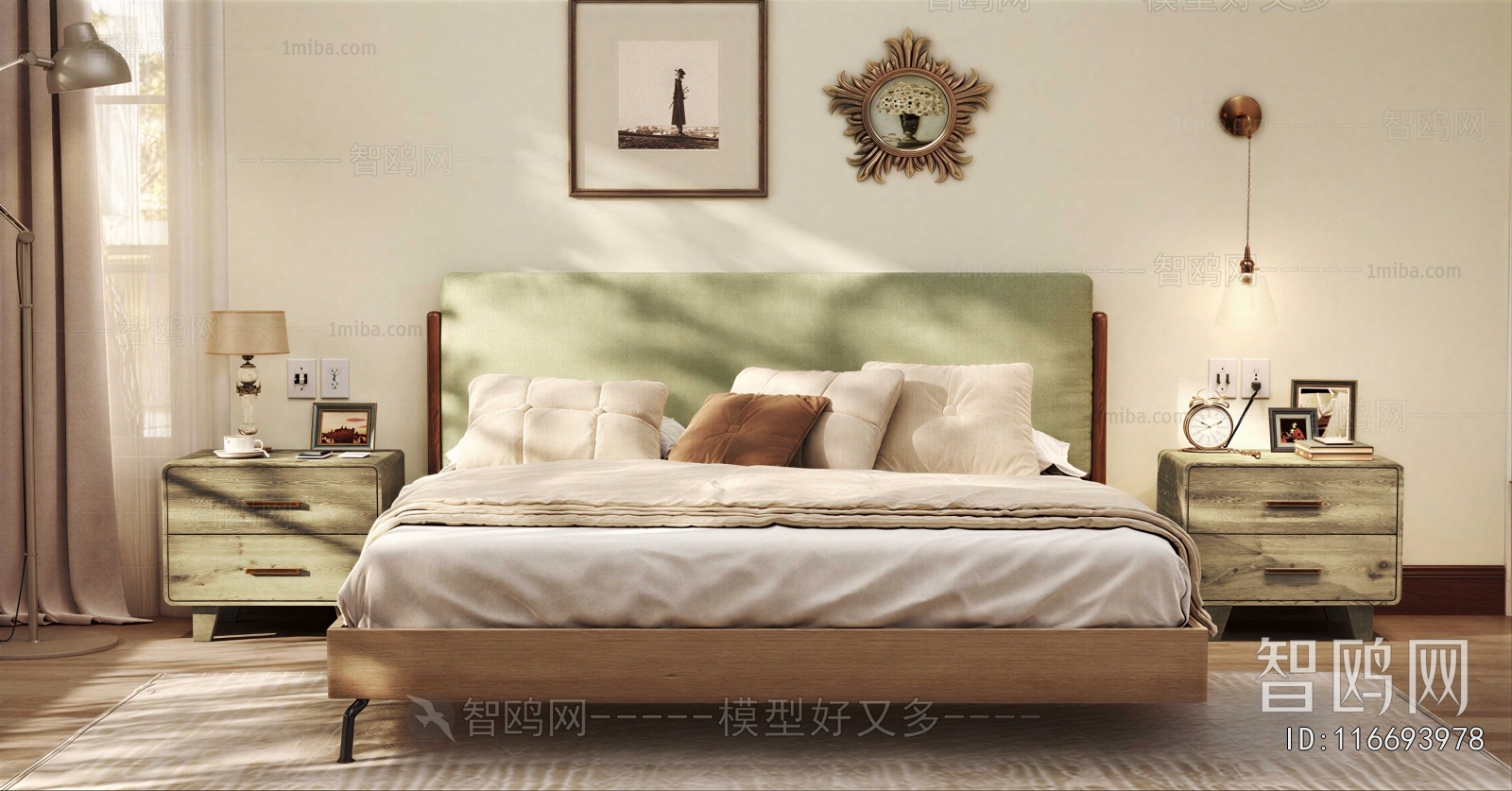 Retro Style Double Bed