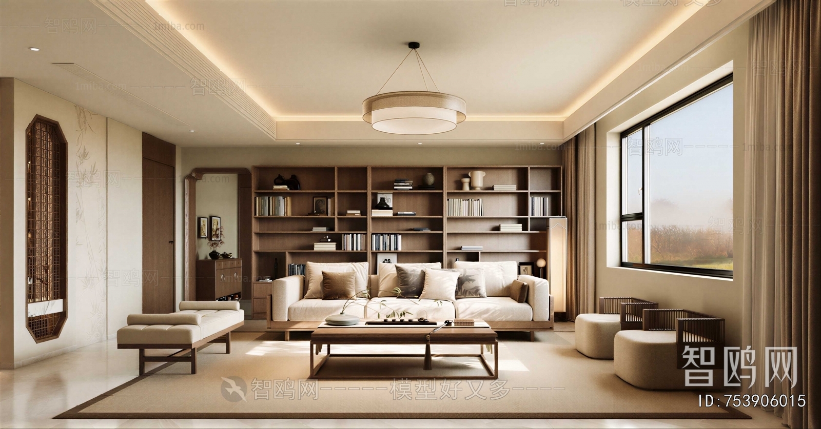 New Chinese Style A Living Room