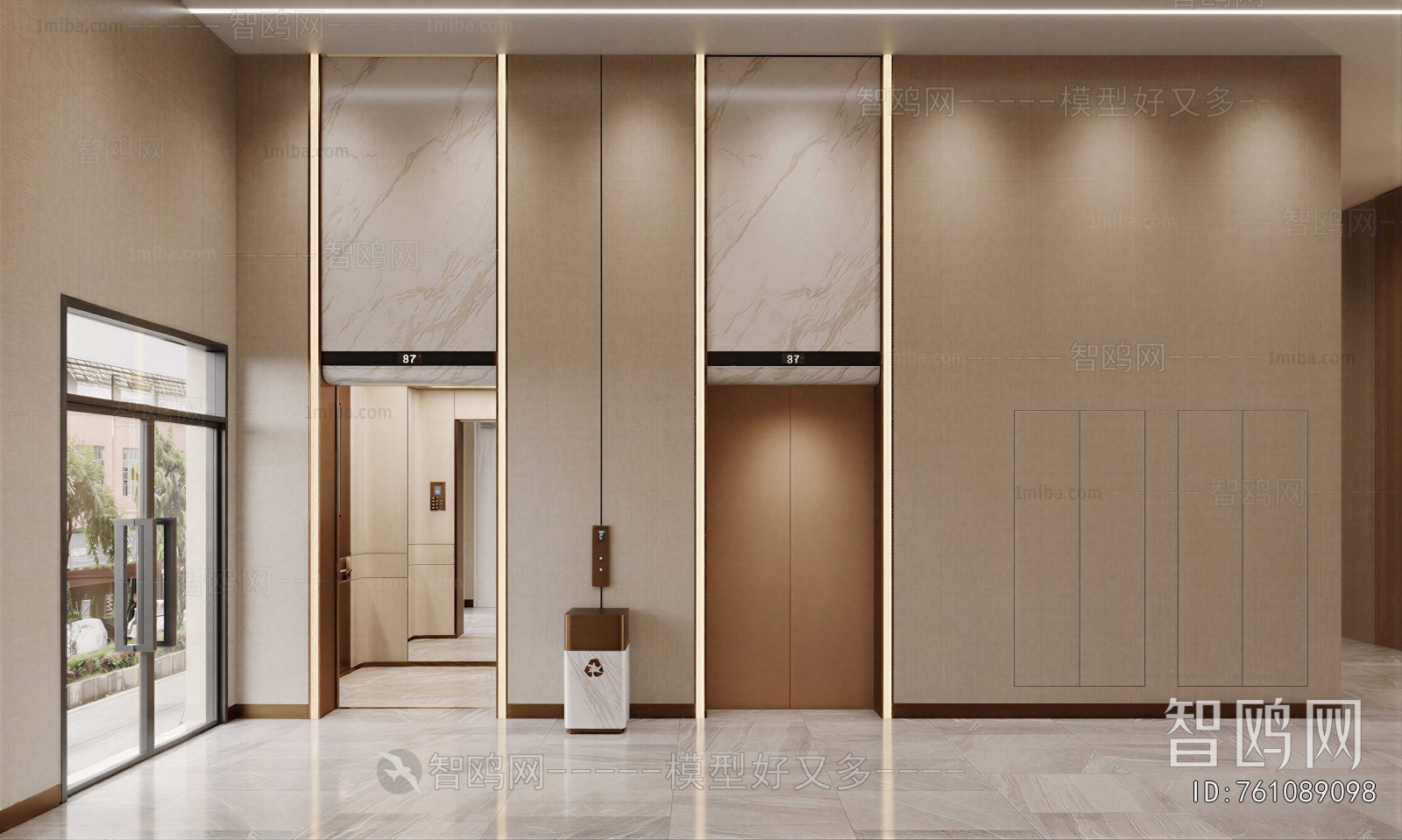 Modern Office Elevator Hall