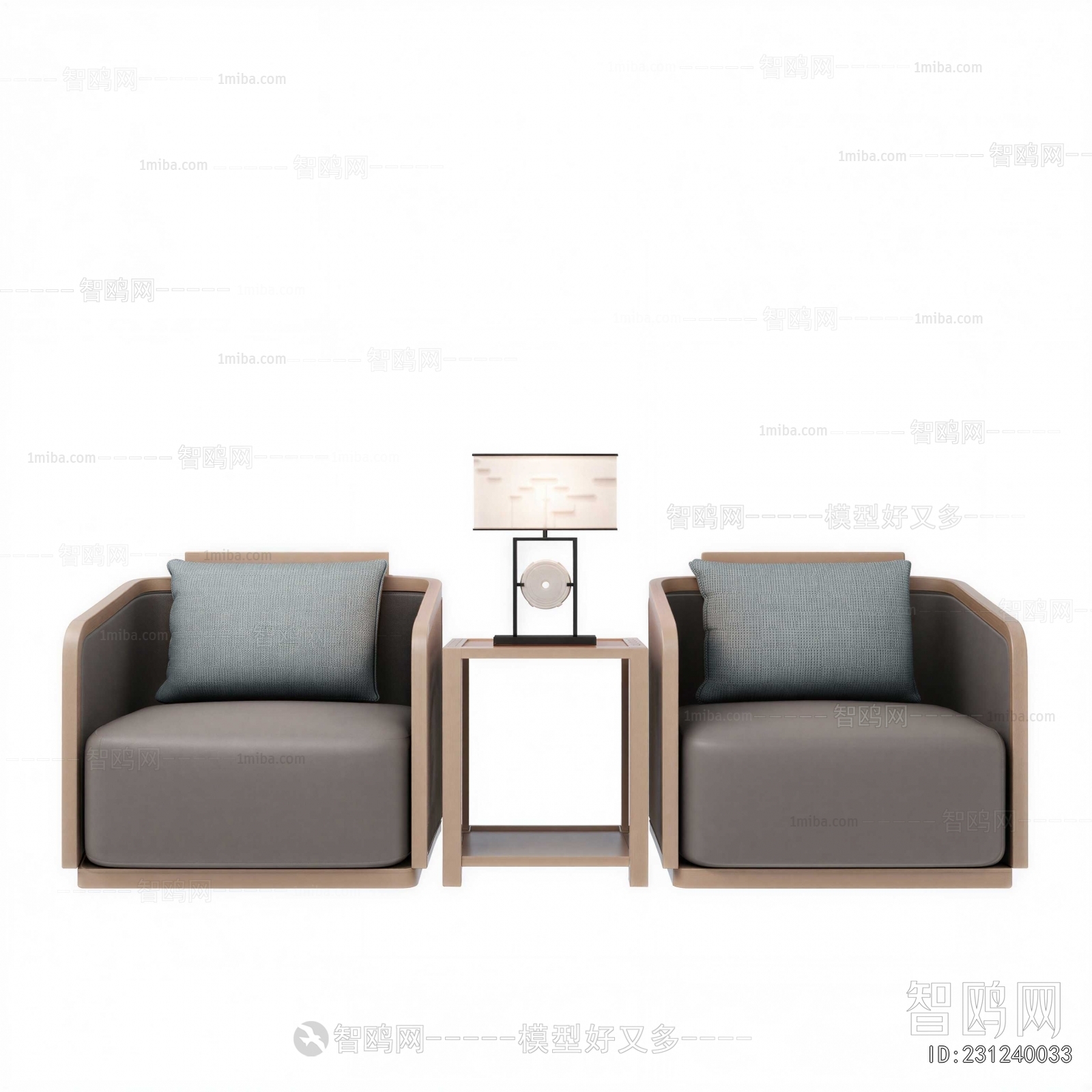 New Chinese Style Single Sofa