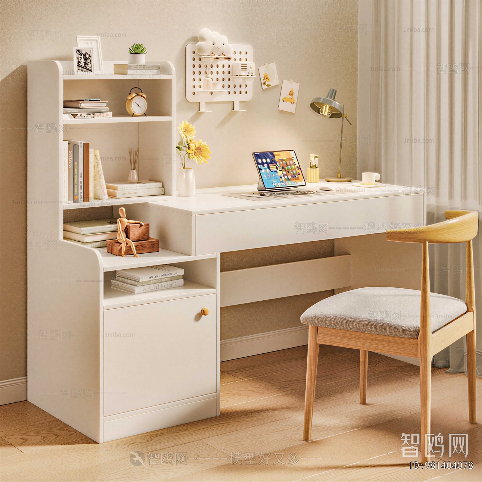 American Style Computer Desk And Chair