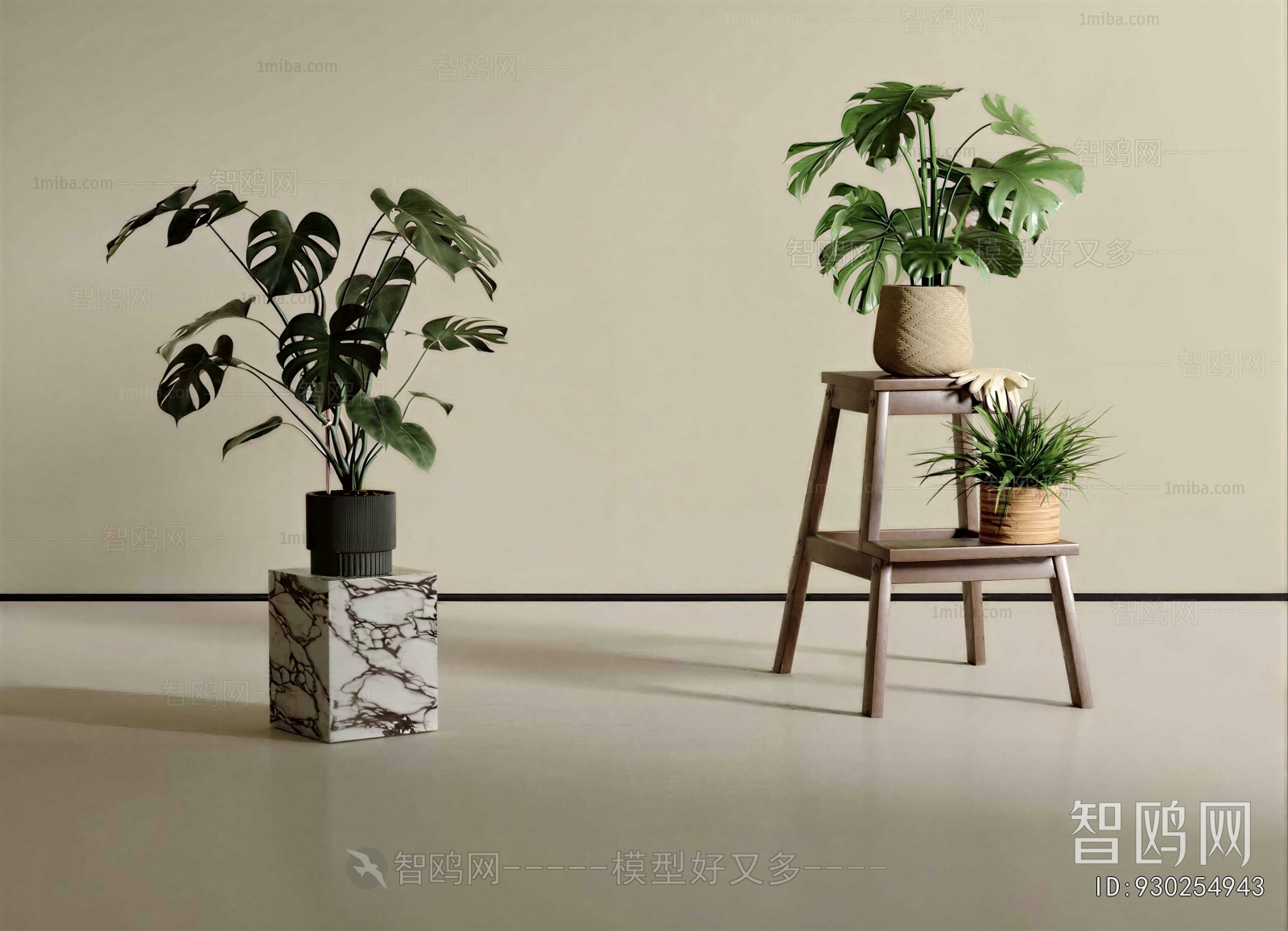 Modern Potted Green Plant