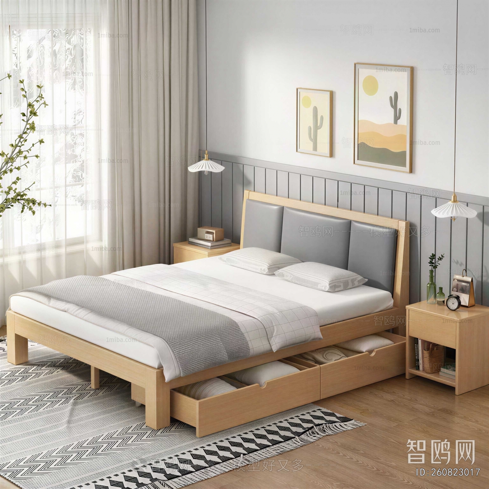 Nordic Style Double Bed