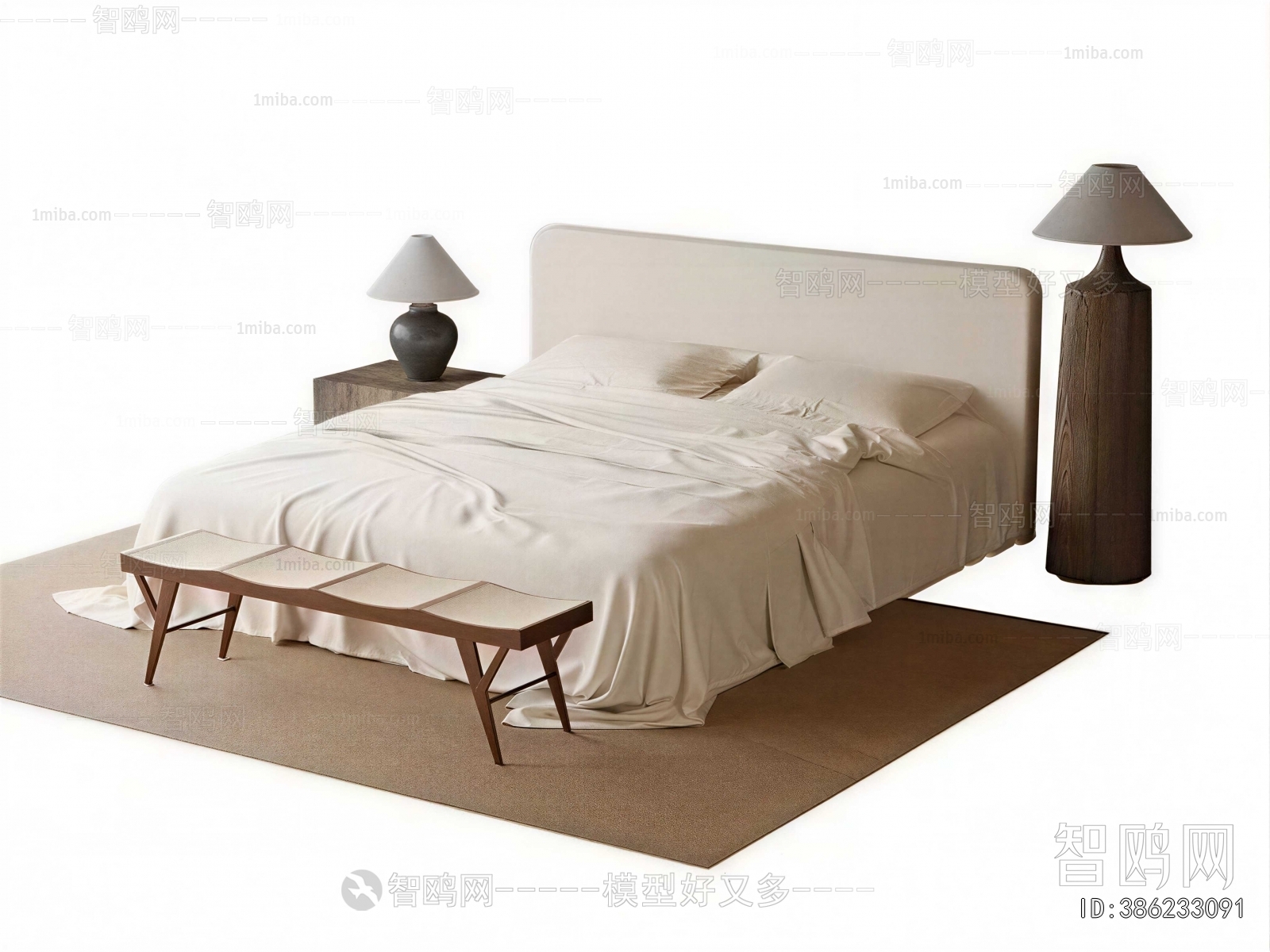 Wabi-sabi Style Double Bed