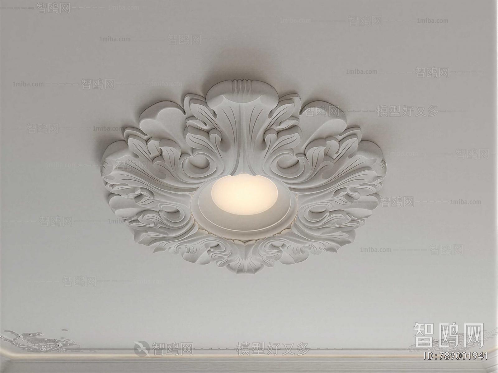 European Style Plaster Carved Top Plate
