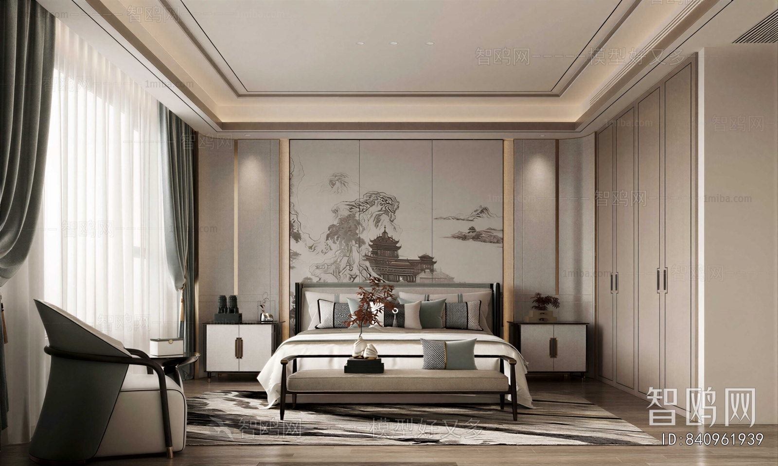 New Chinese Style Bedroom