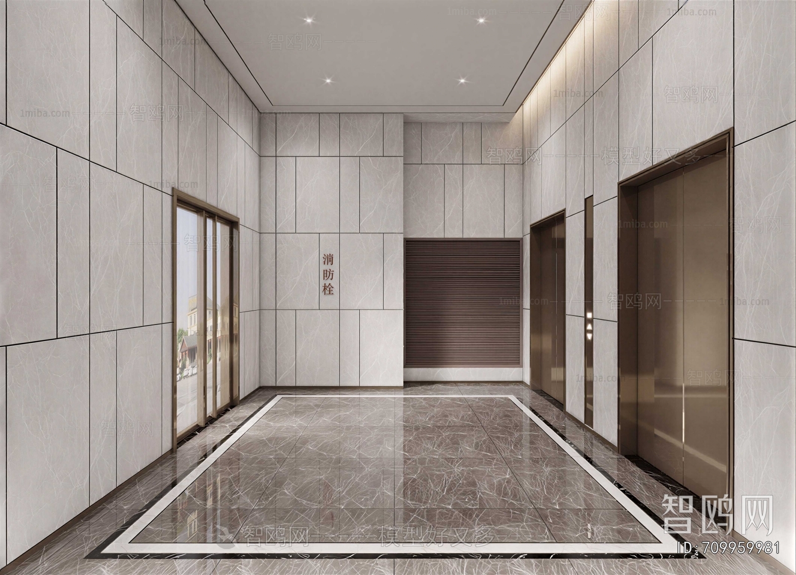 Modern Office Elevator Hall