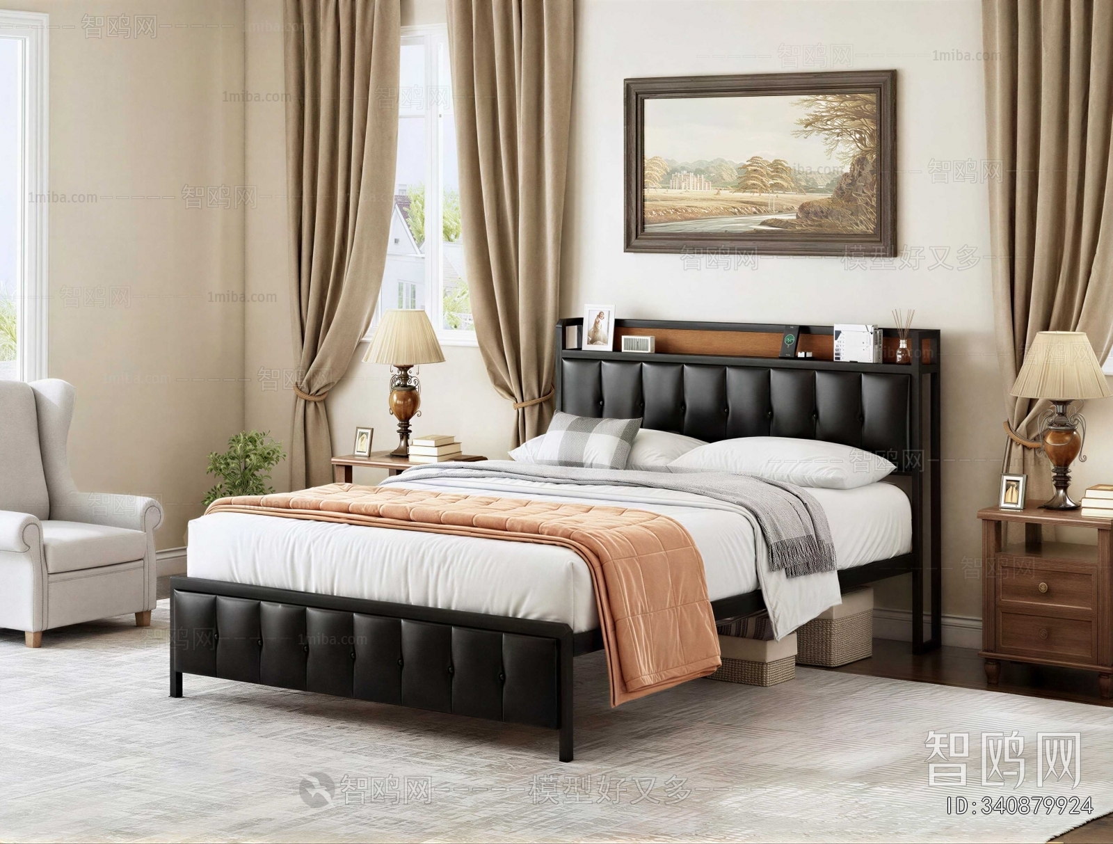 Retro Style Double Bed