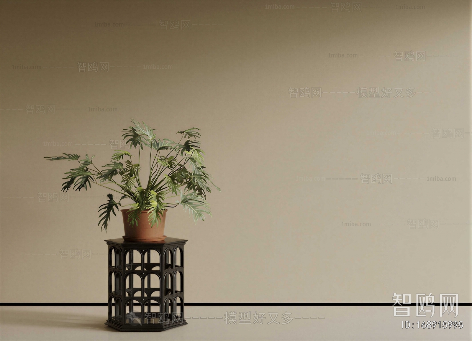 Modern Potted Green Plant