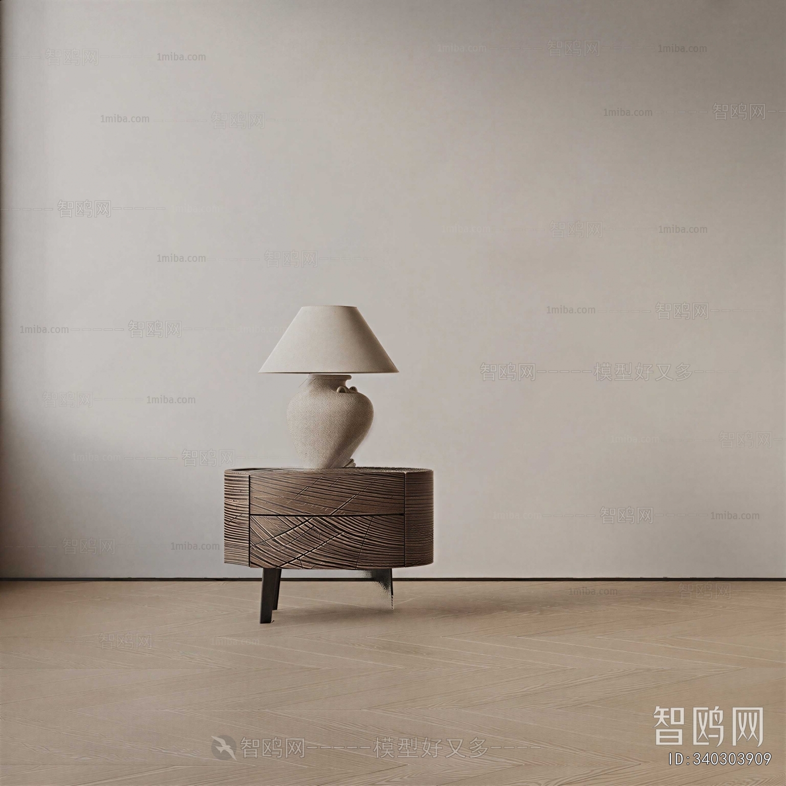 Wabi-sabi Style Bedside Cupboard