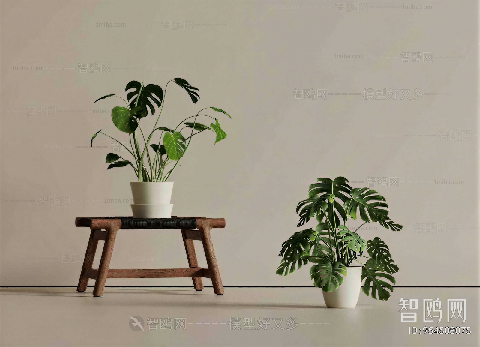 Modern Potted Green Plant