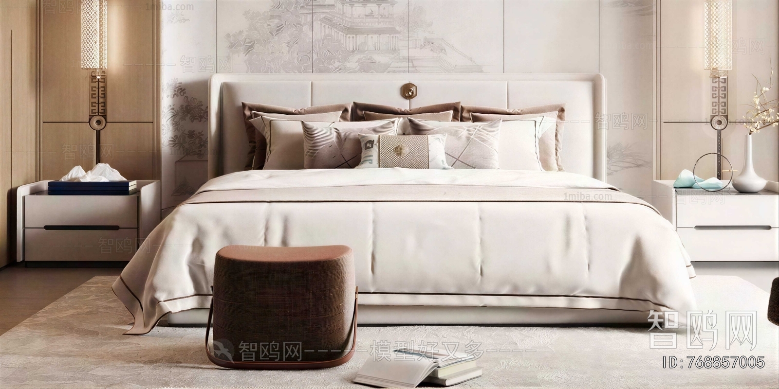 New Chinese Style Double Bed