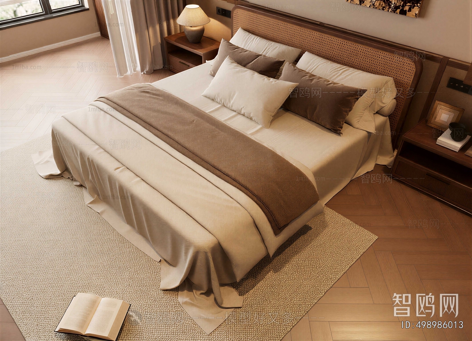 Wabi-sabi Style Double Bed