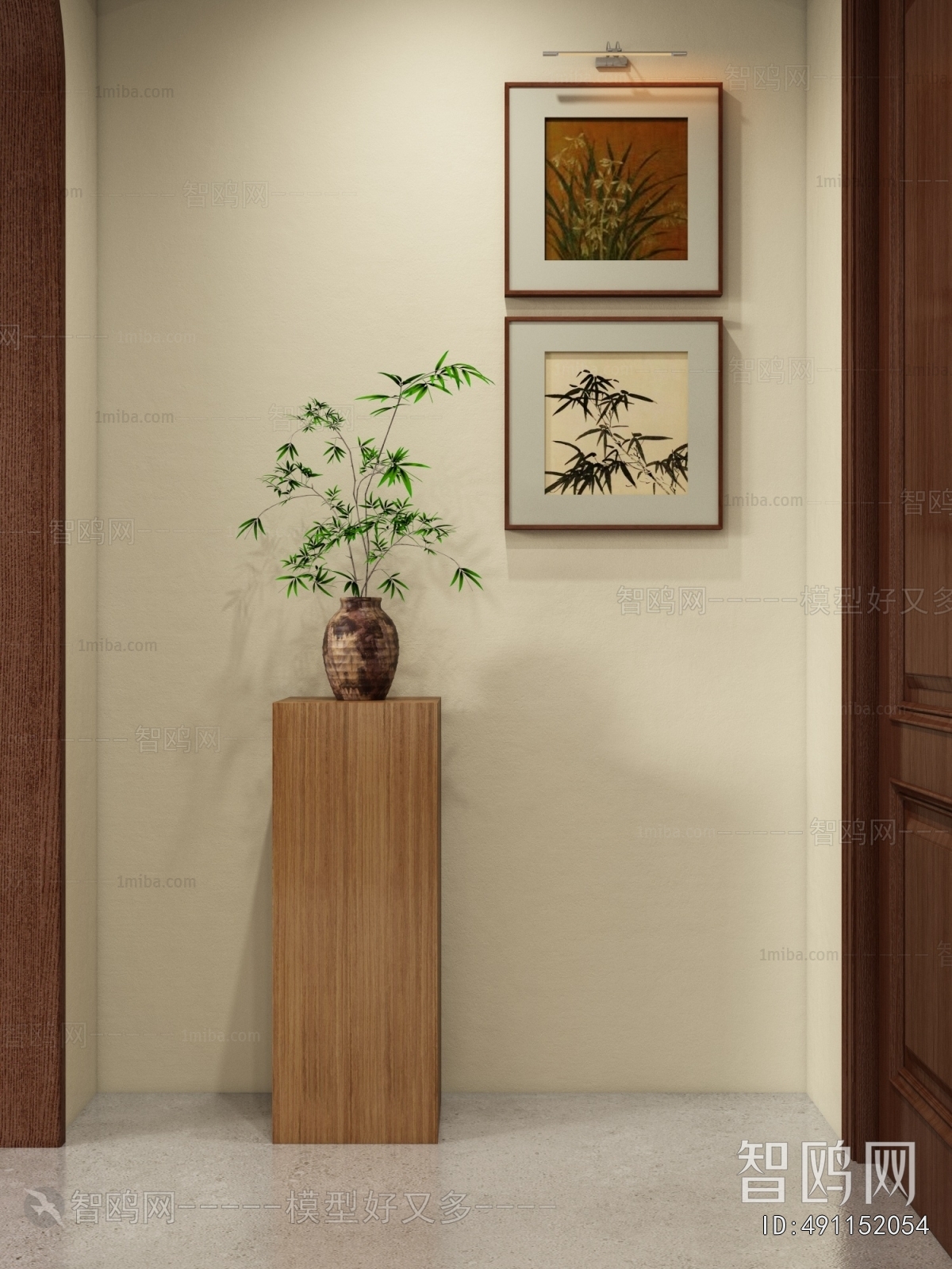 Wabi-sabi Style Potted Green Plant