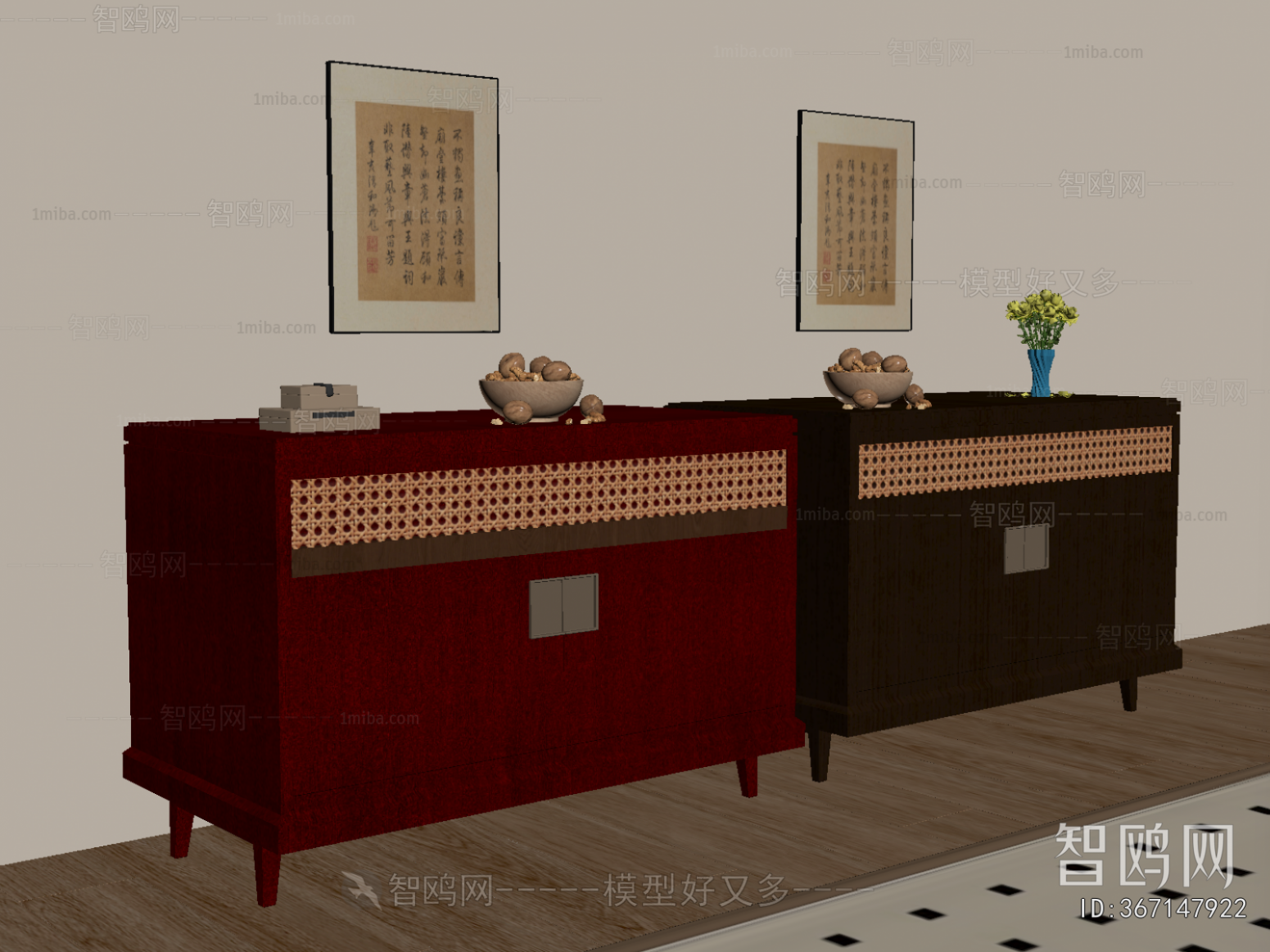 New Chinese Style Side Cabinet