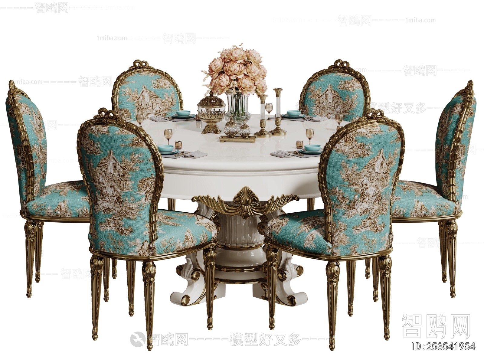 European Style Dining Table And Chairs