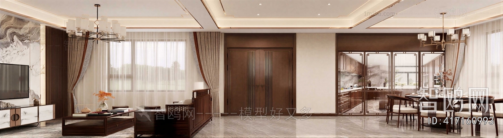 New Chinese Style A Living Room