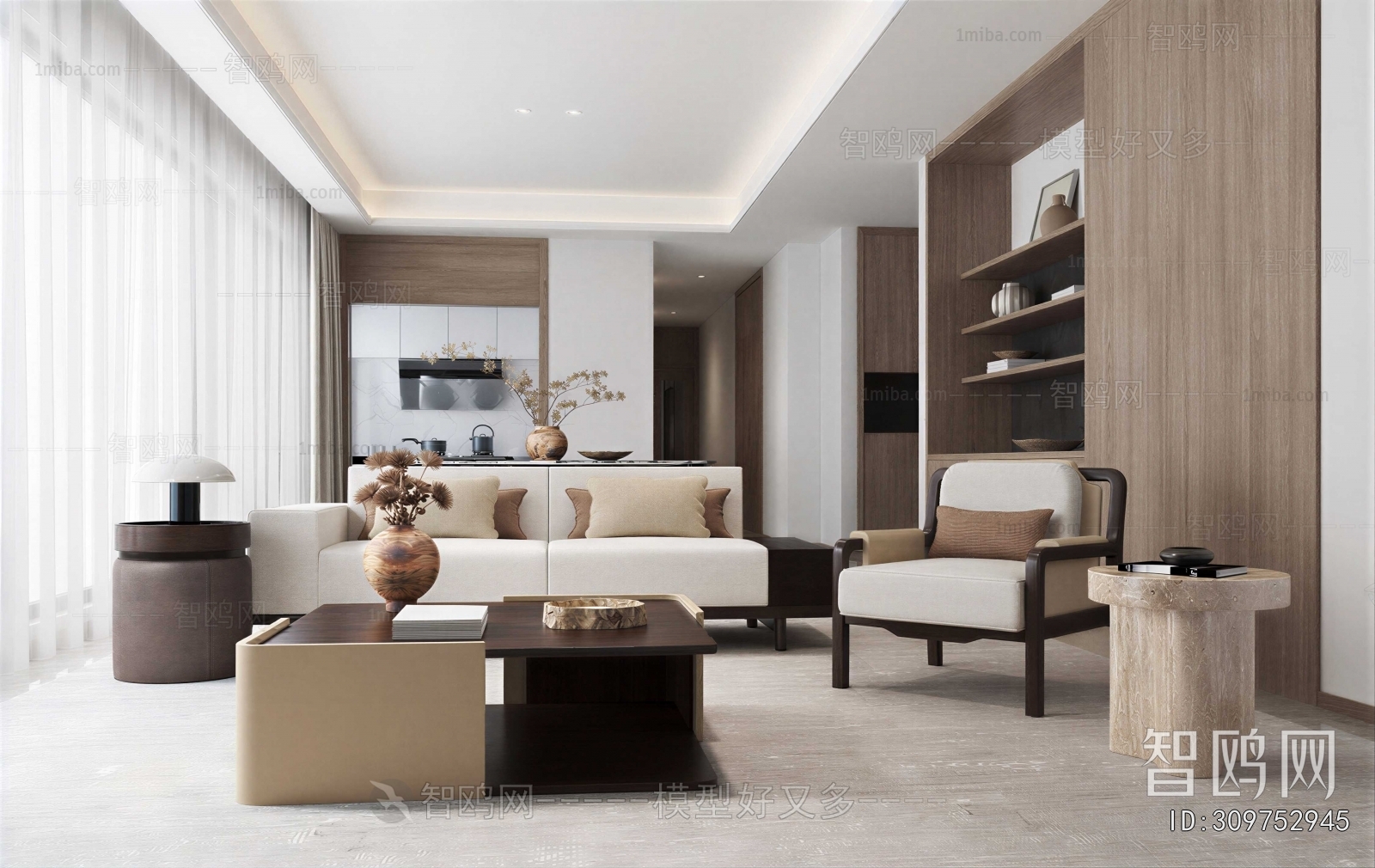 Wabi-sabi Style A Living Room