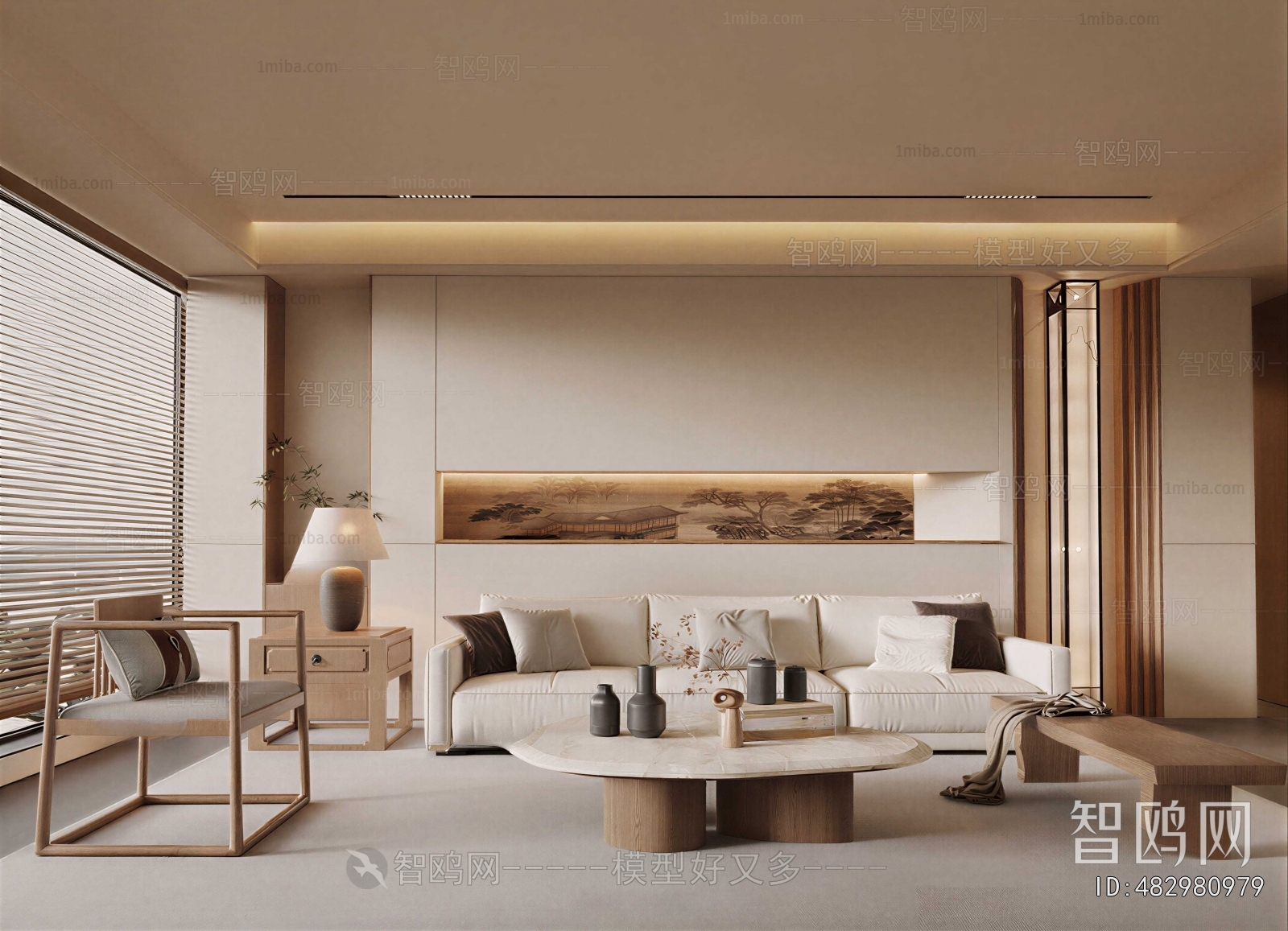 New Chinese Style A Living Room