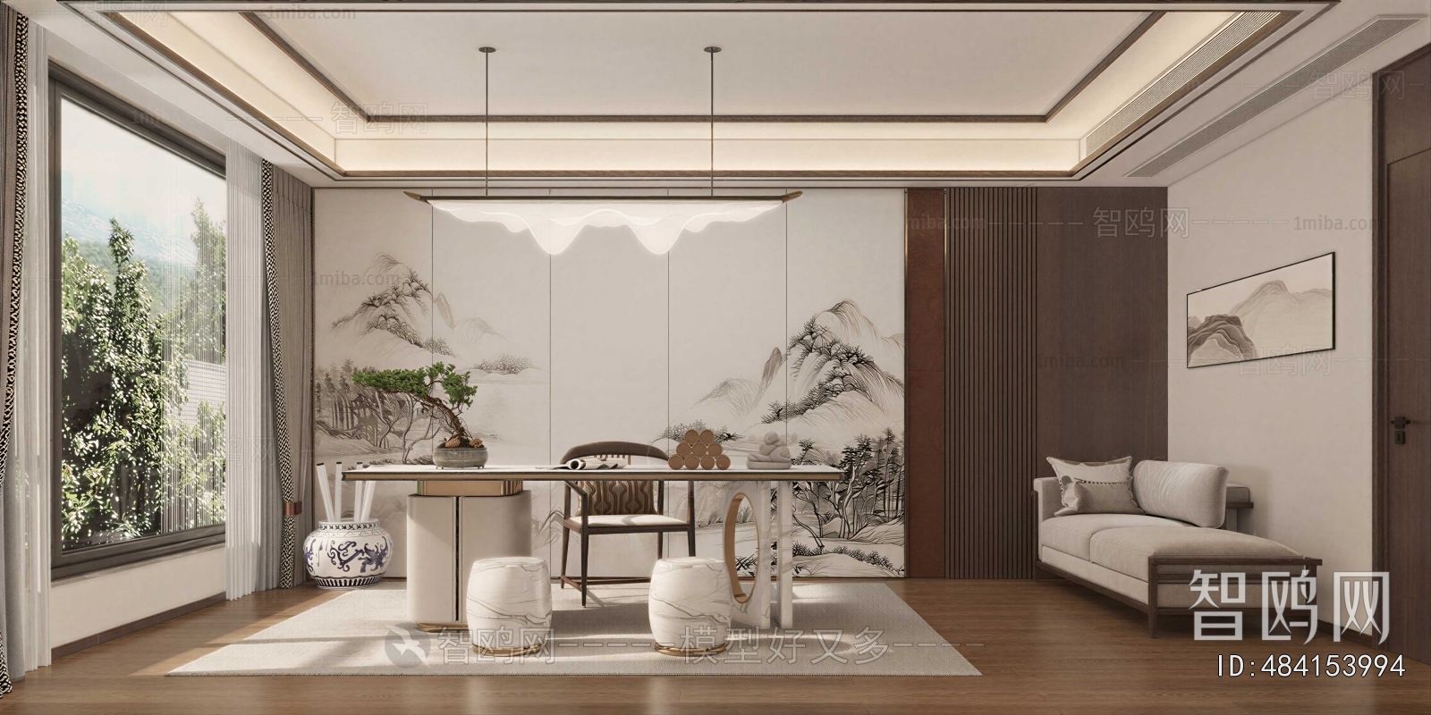 New Chinese Style Study Space