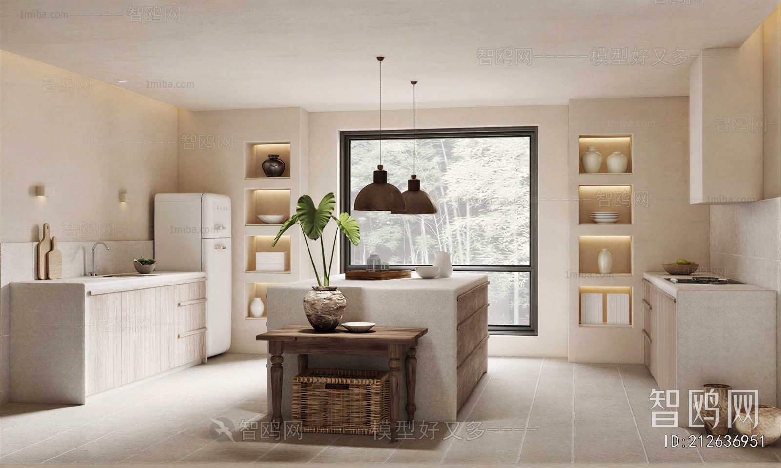 Wabi-sabi Style Open Kitchen