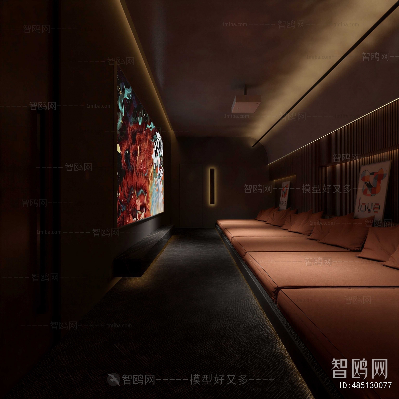 New Chinese Style Audiovisual Room