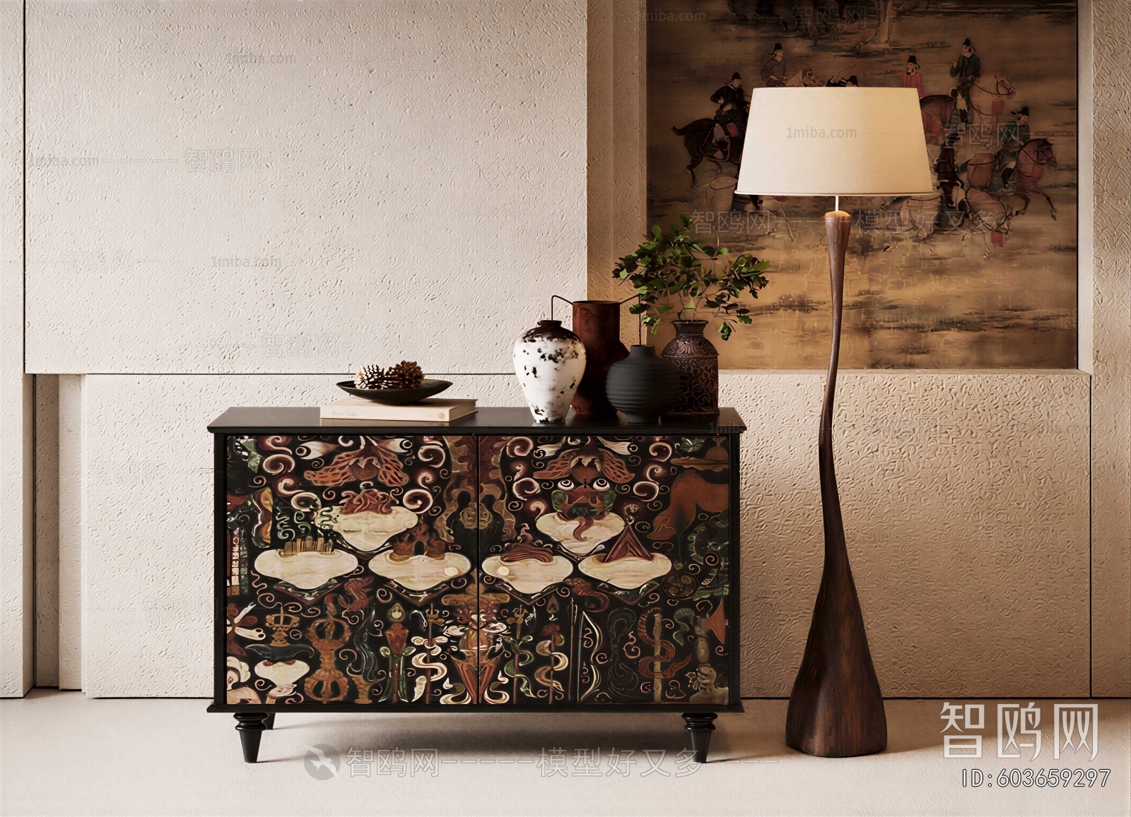 New Chinese Style Entrance Cabinet