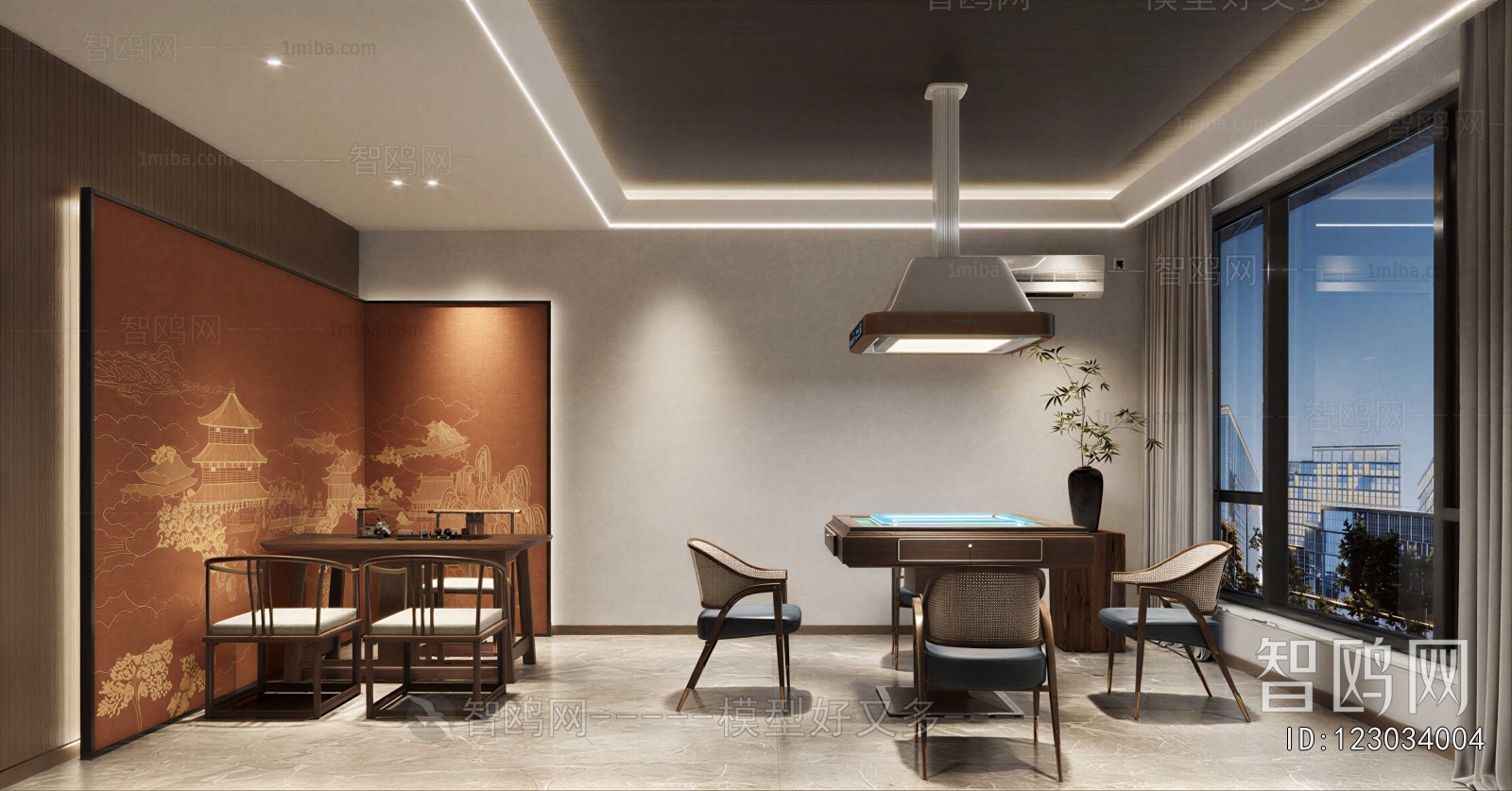 New Chinese Style Chess And Card Room