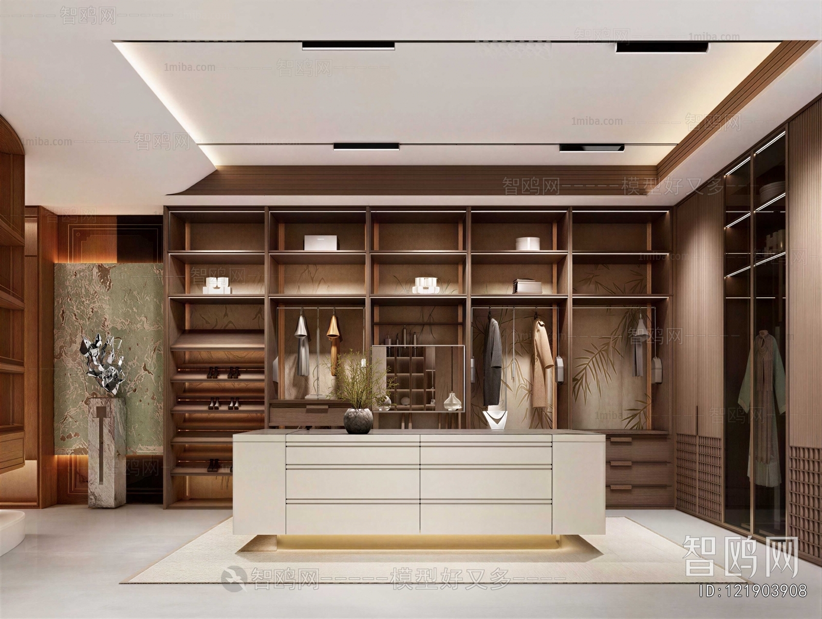 New Chinese Style Clothes Storage Area