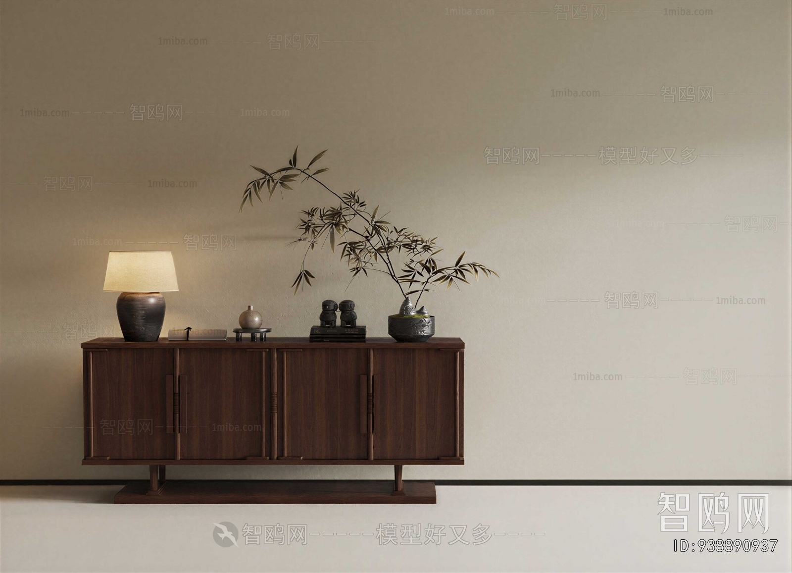 Wabi-sabi Style Side Cabinet