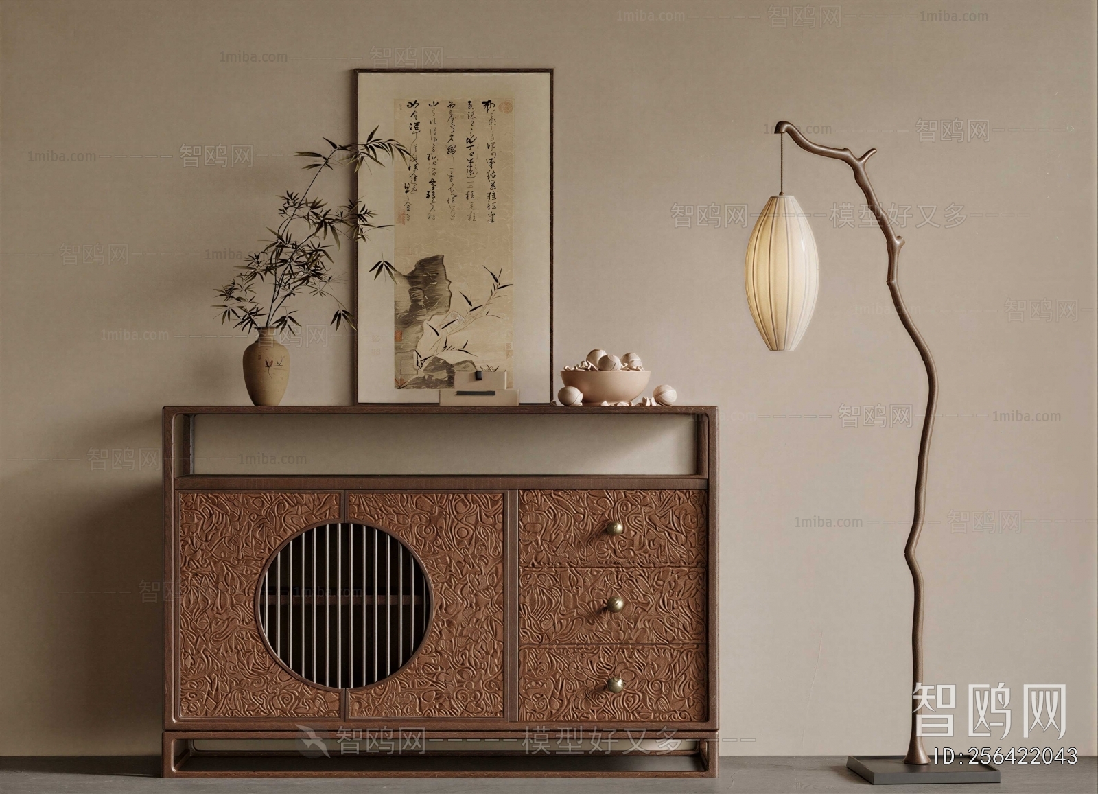 New Chinese Style Entrance Cabinet
