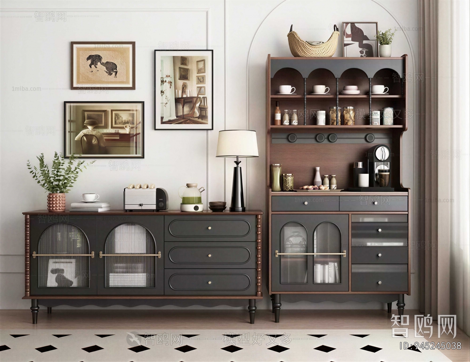 French Style Side Cabinet