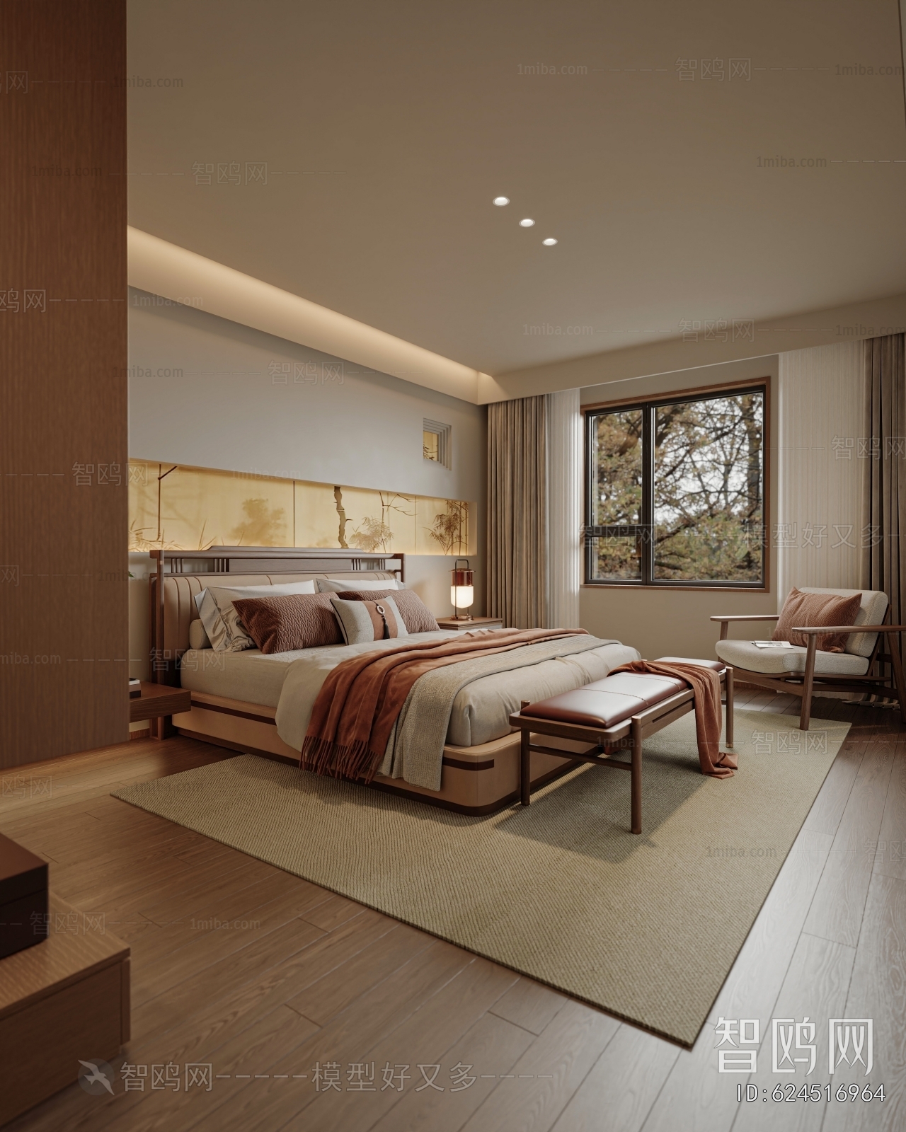 New Chinese Style Bedroom