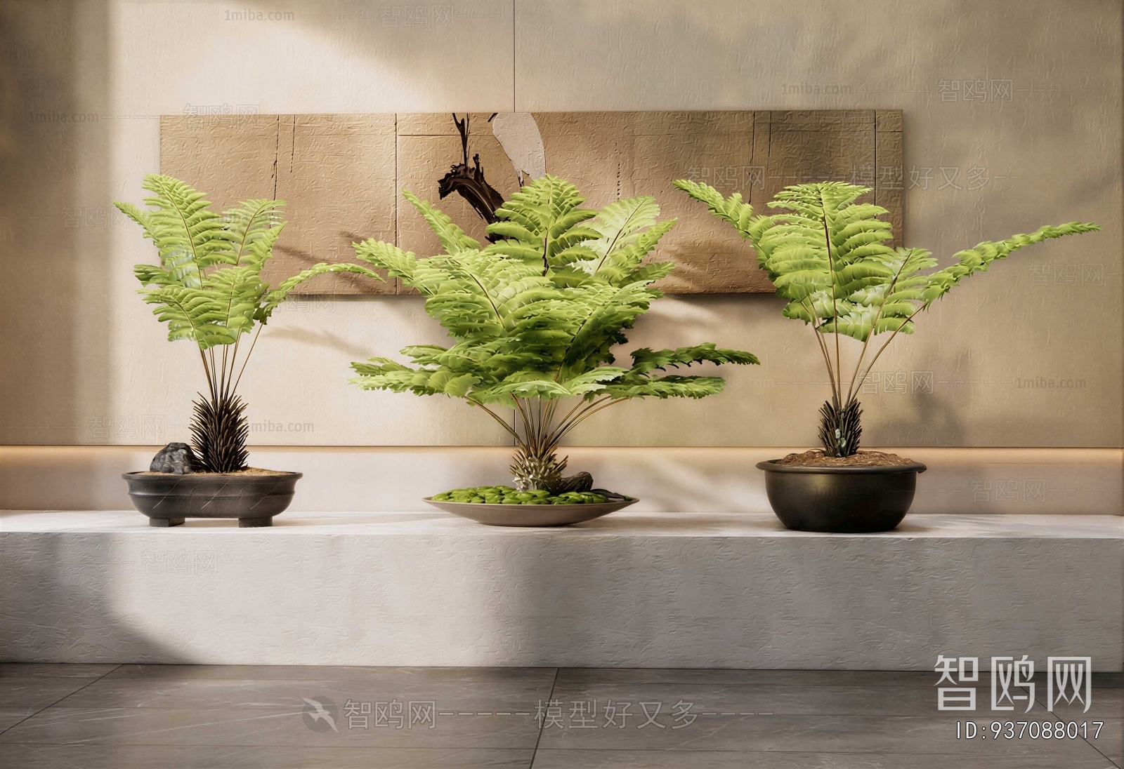 New Chinese Style Potted Green Plant