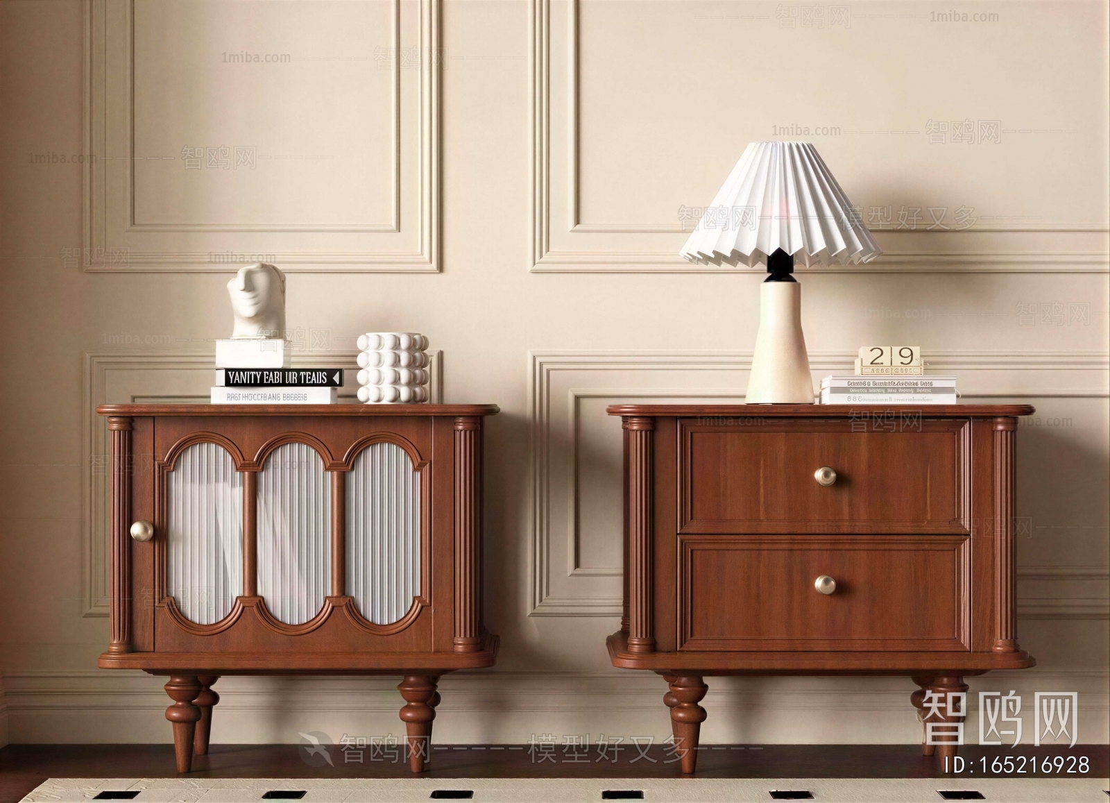 French Style Bedside Cupboard