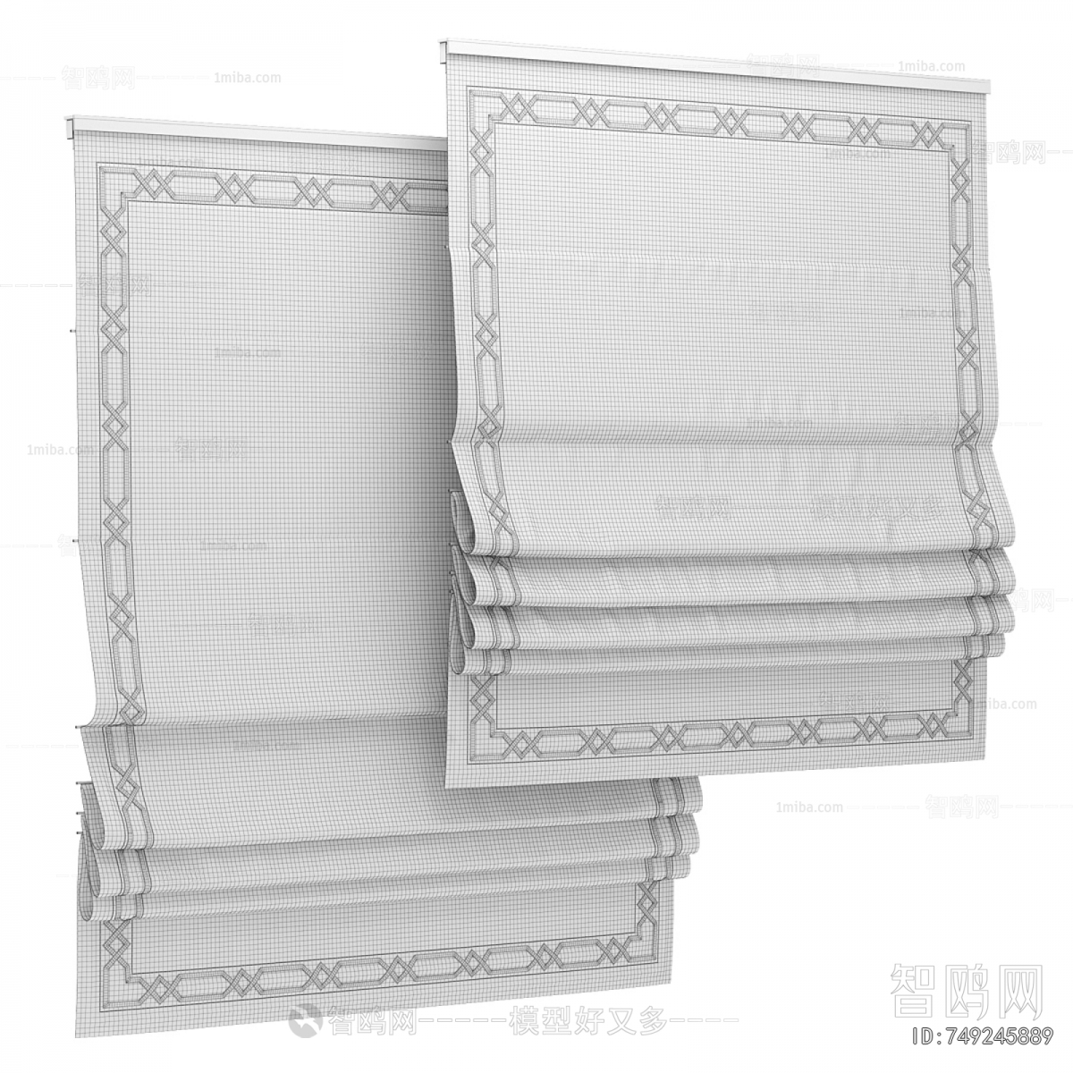 New Chinese Style Roman Curtain