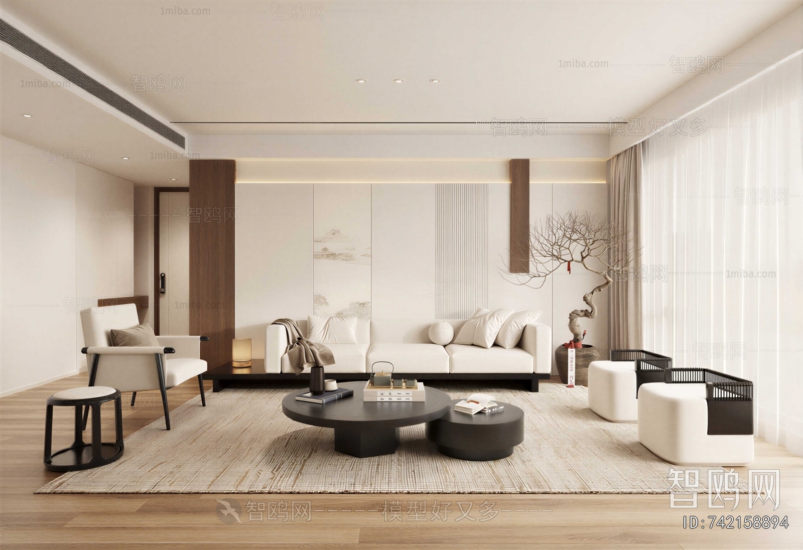 New Chinese Style A Living Room