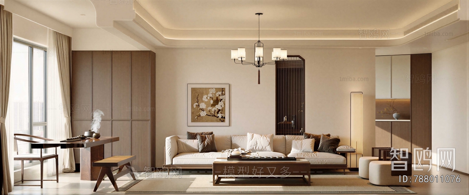 New Chinese Style A Living Room