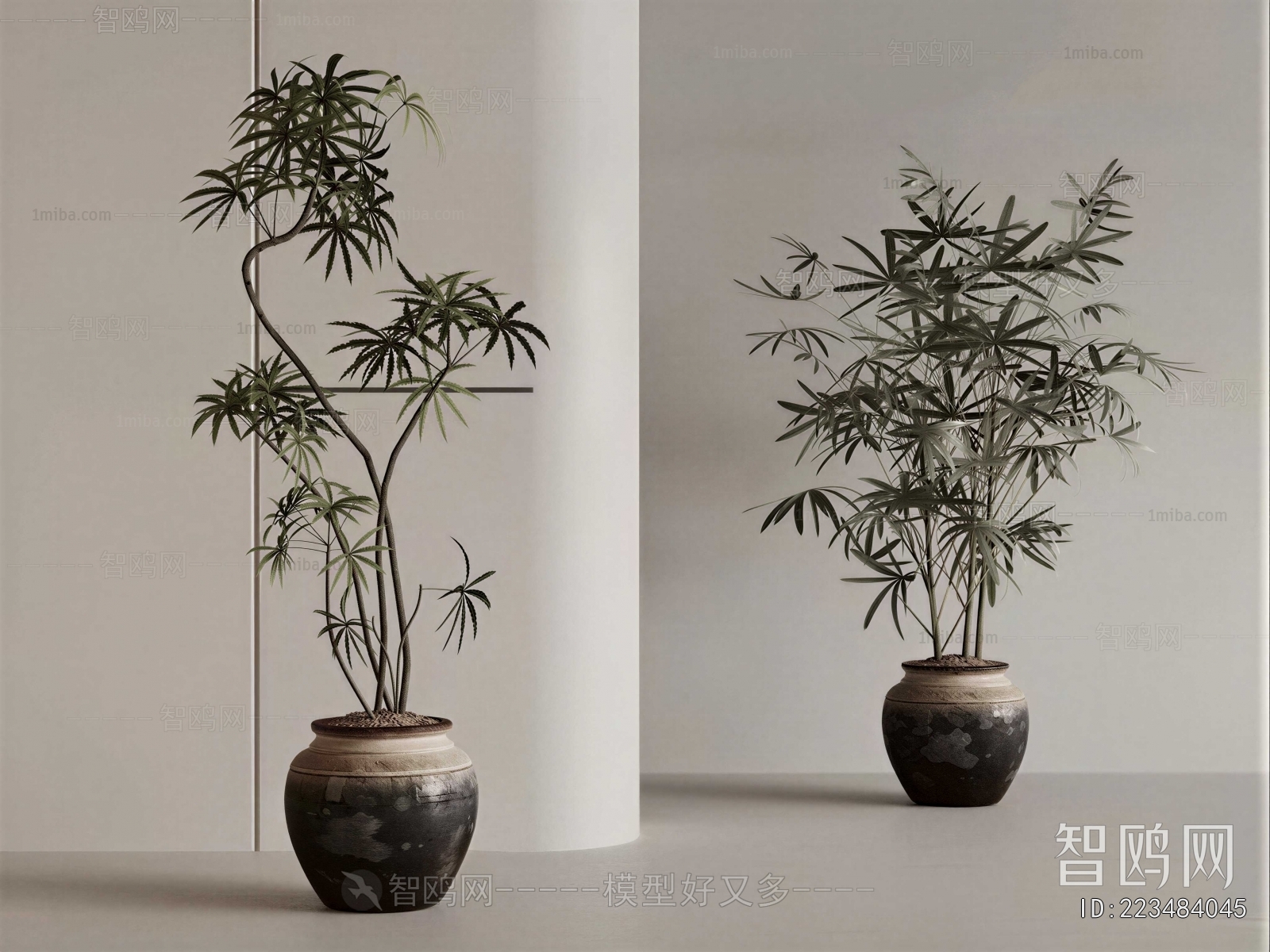 New Chinese Style Ground Green Plant Potted Plants