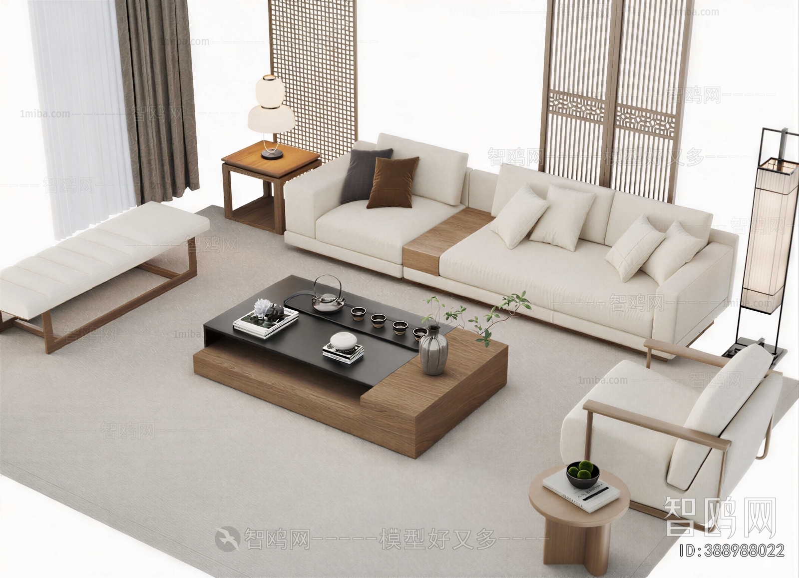 New Chinese Style Sofa Combination