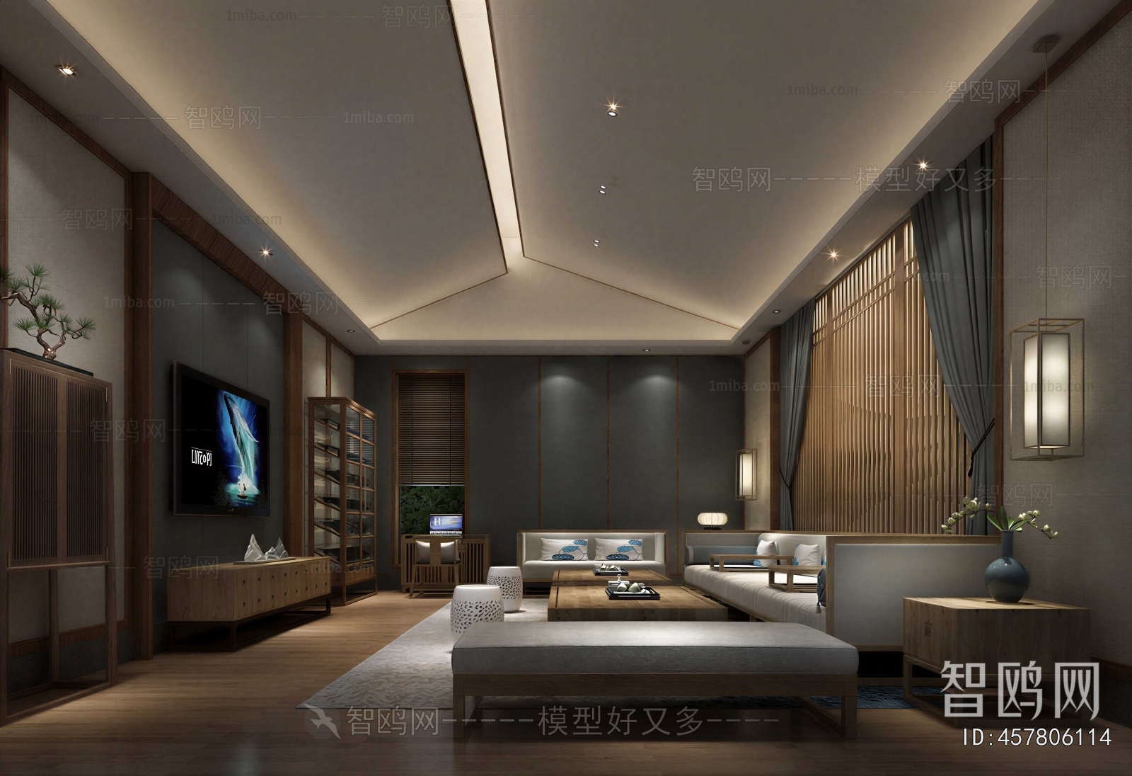 New Chinese Style A Living Room